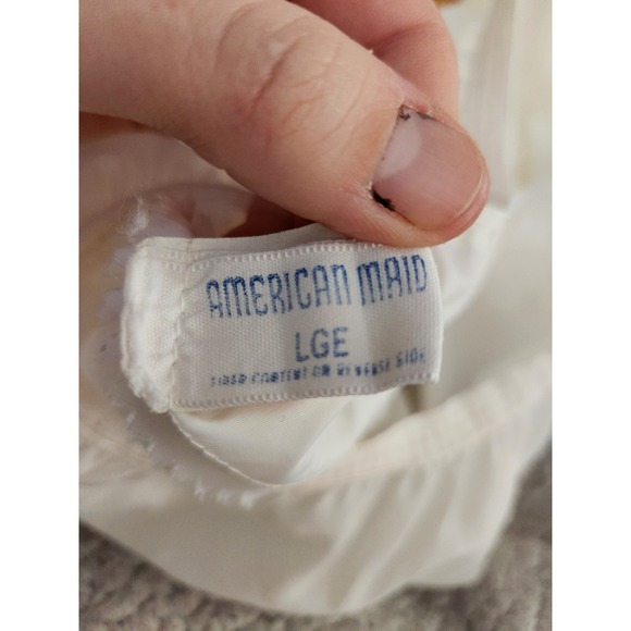 80s Poly Nylon Whiye Maxi Slip - Picture 4 of 6